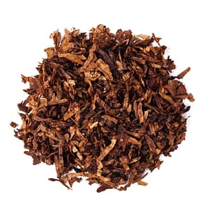 Loose tobacco leaves with caramel drizzle and vanilla pods, highlighting the smooth tobacco and sweet undertones.